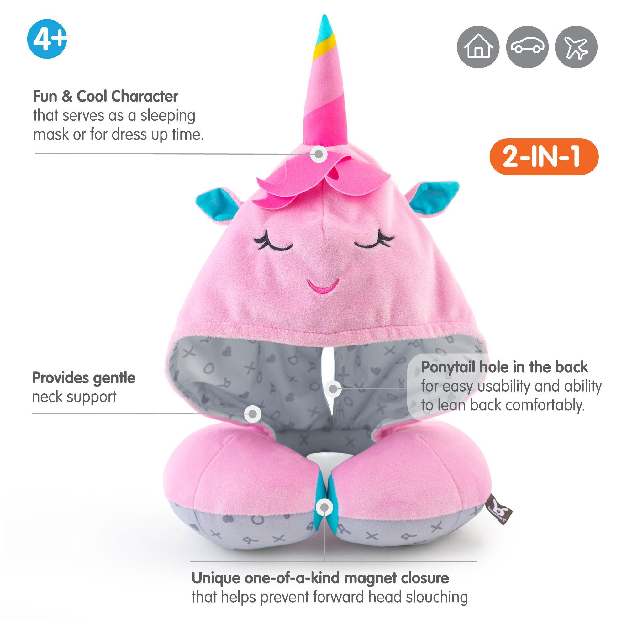 Hoodie Hooded Travel Pillow & Neck Support 4+ Years | BenBat - Image 2